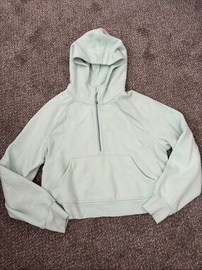 lululemon Scuba M/L Mint Half-Zip Hoodie Sweater